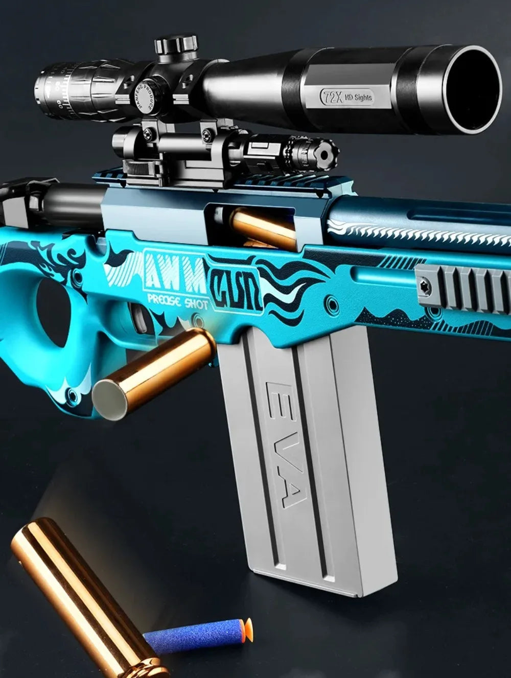 AWM Shell Soft-Bullet Gun Can Be Fired Toy Gun Manually Loaded Outdoor Combat Sniper Rifle Model Christmas Gift for Boy Adult