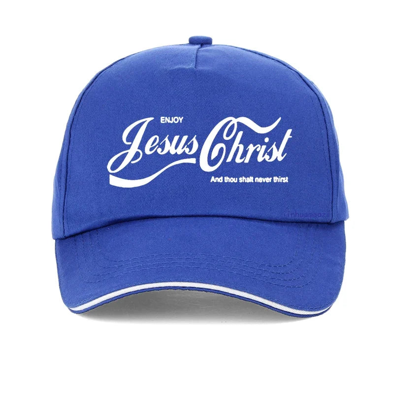 Enjoy Jesus Christ The Real King Christian Funny Men Hat Faith Prayer Graphic Fashion New Cotton Unisex Baseball Cap