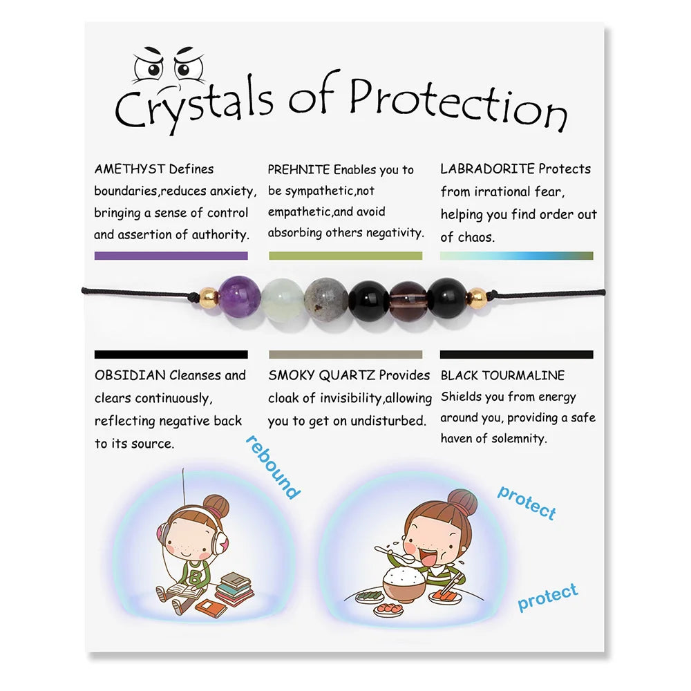 New In Natural Smooth Round Beads Bracelet Healing Protection Reiki Bracelet Labradorite Black Tourmaline Bracelet Bangle Gifts