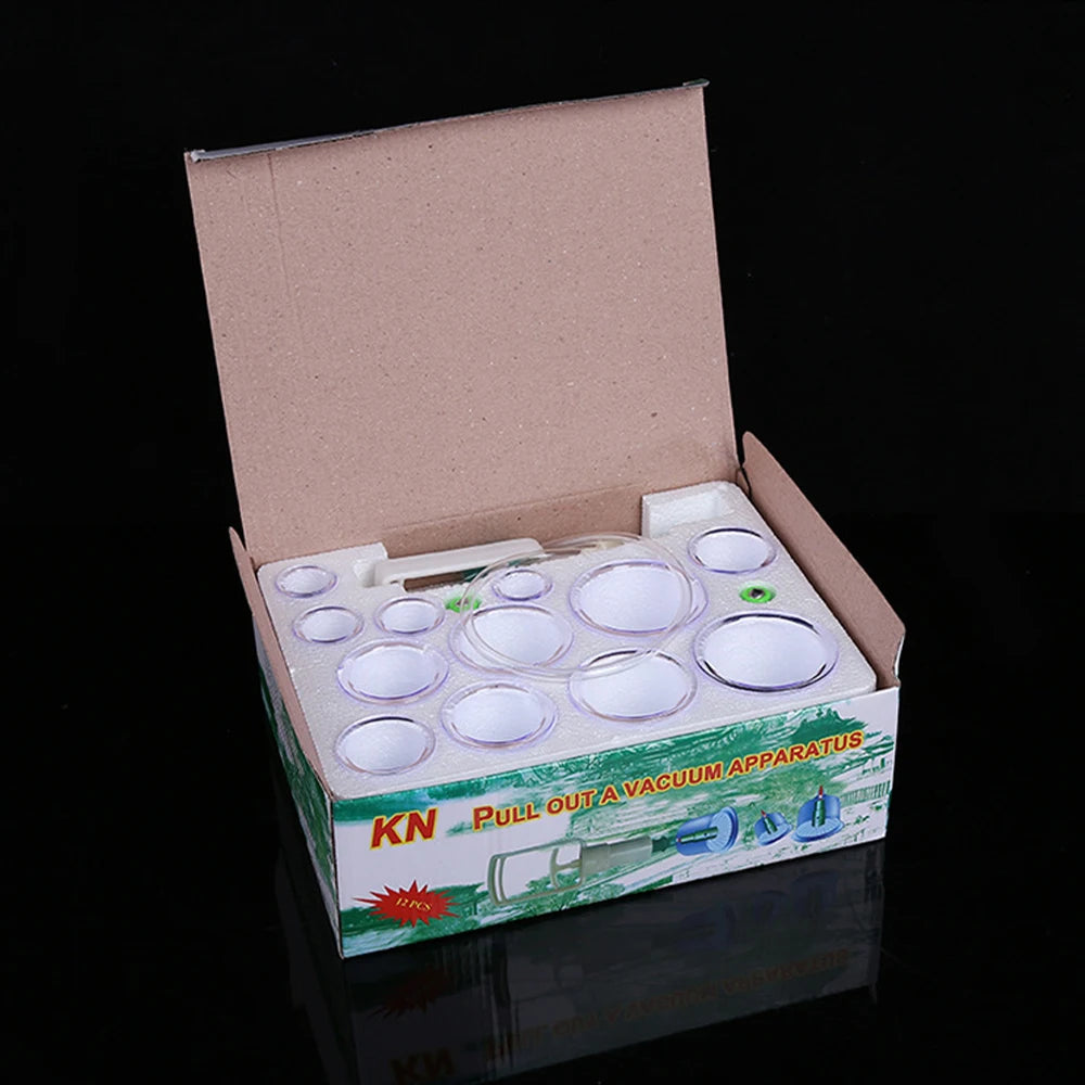 12/6Pcs Vacuum Cupping Set Suction Cups Back Massage Body Cup Detox Massage Body Cups Vacuum Cupping Anti Cellulite Massage Jars