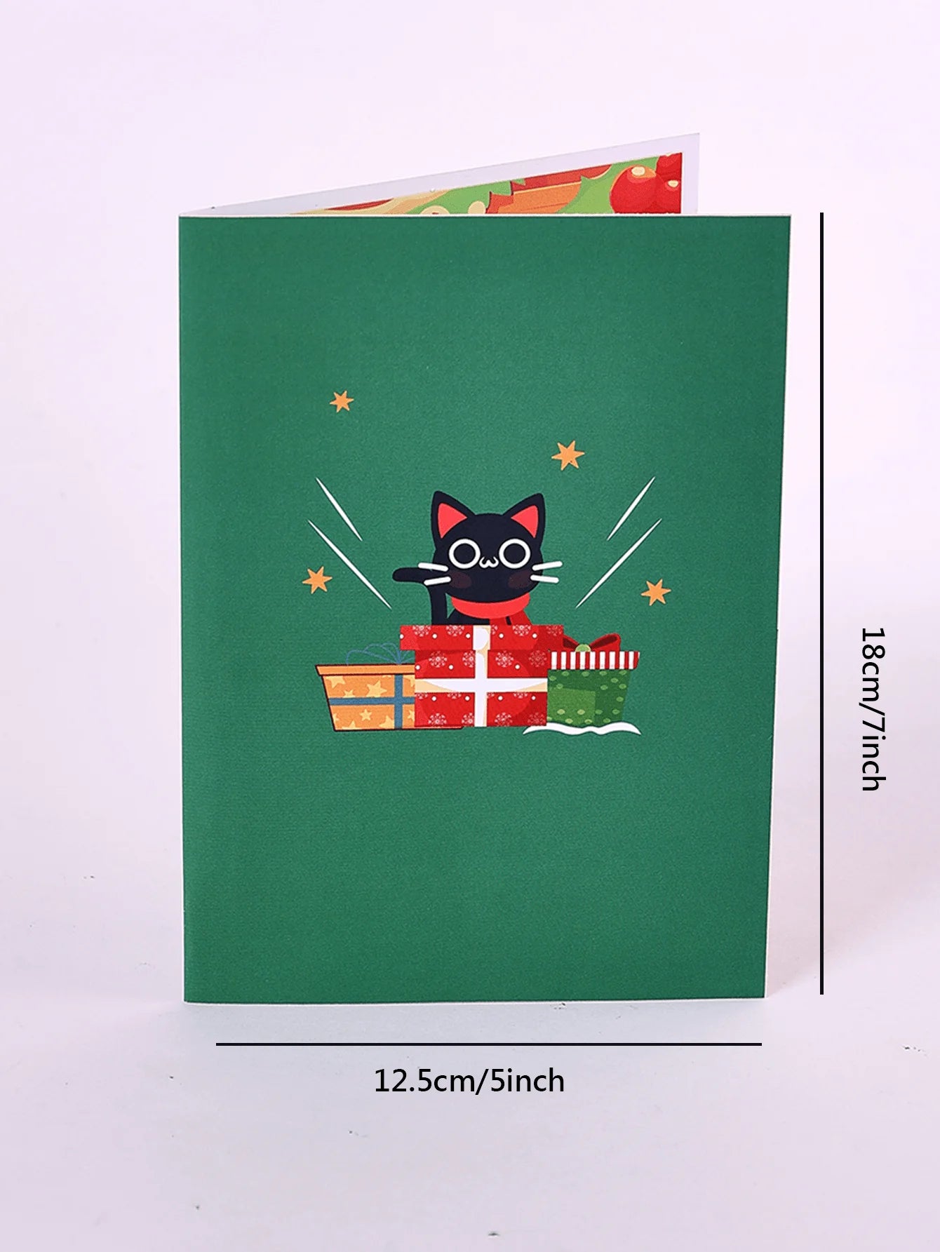 1pc Christmas Greeting Pop-up Card, Christmas Party Supplies, Christmas Gift, Christmas Pop-up Card
