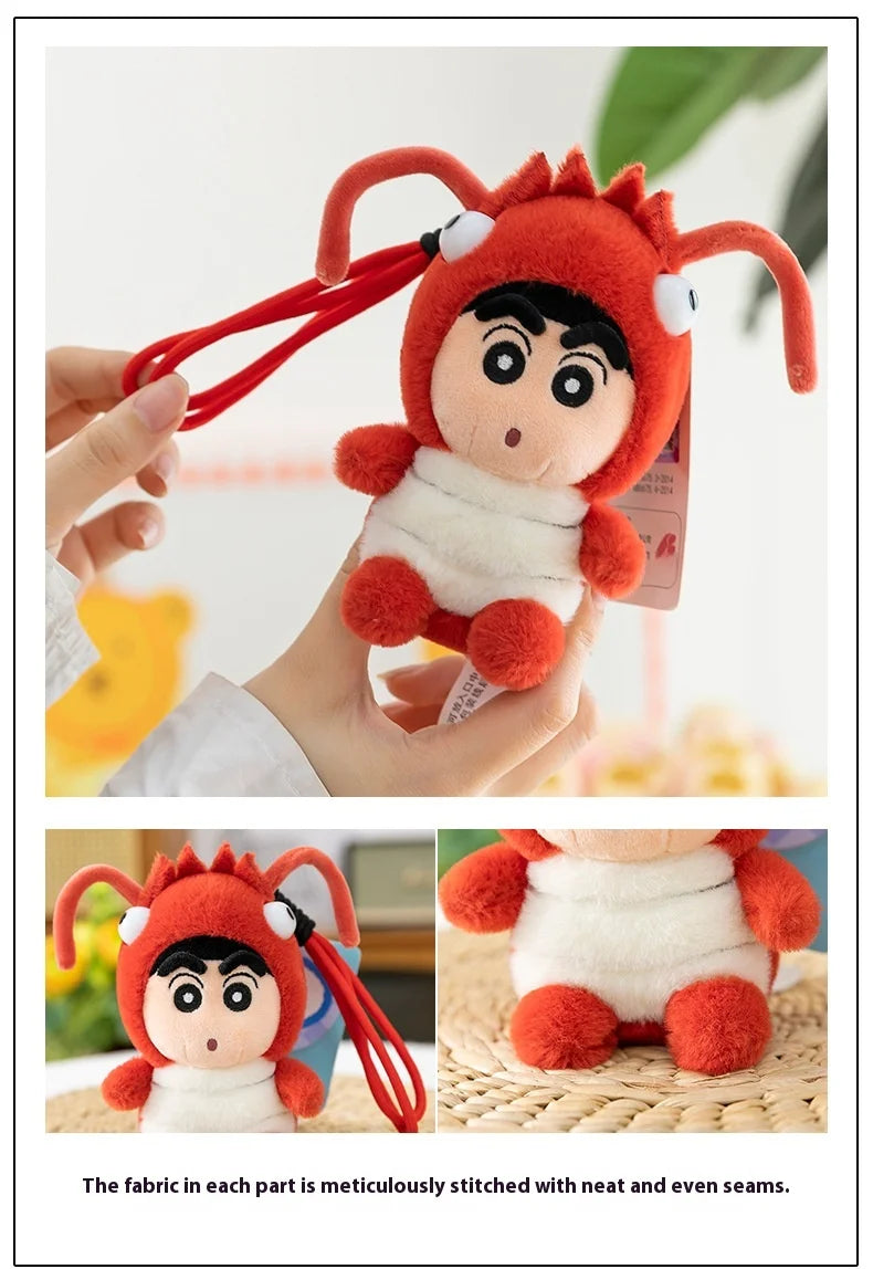 Penguin Crayon Shin-chan Plush Toy Keychain Girl Cute Bee Backpack Pendant Crayfish Doll Car Hanging Decoration Christmas Gift