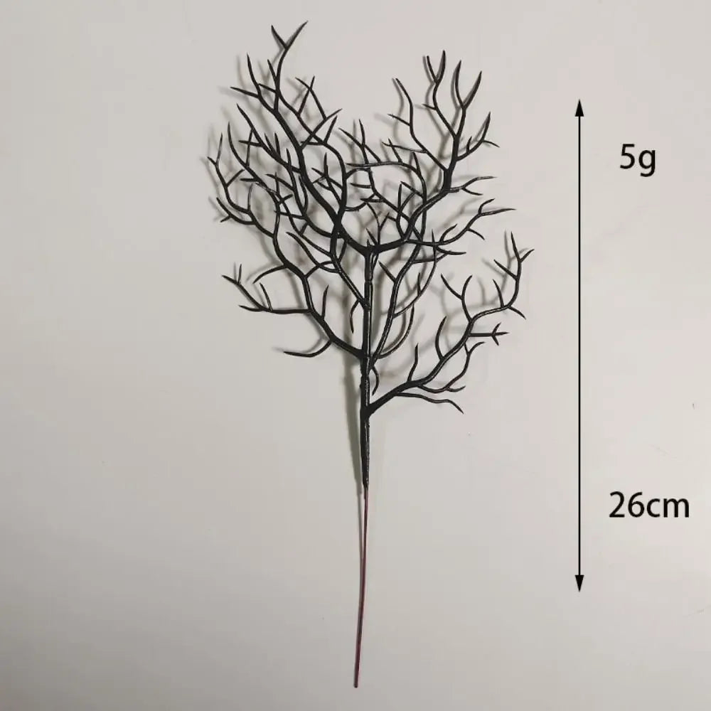 5pcs Black Halloween Artificial Dead Branch Antlers Shape Artificial Plastic Tree Branch Realistic Exquisite