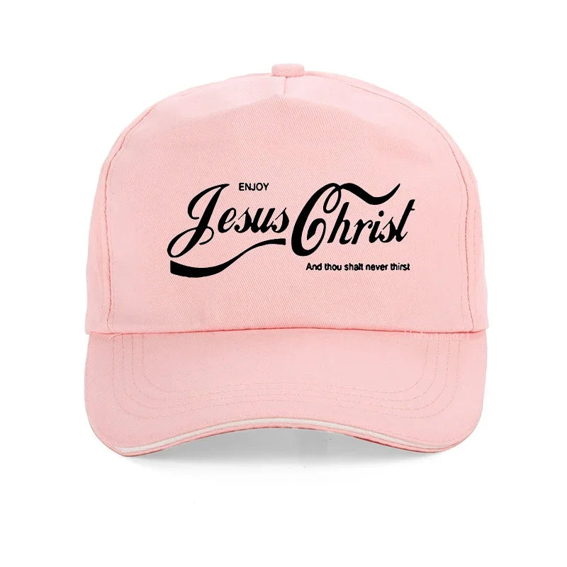 Enjoy Jesus Christ The Real King Christian Funny Men Hat Faith Prayer Graphic Fashion New Cotton Unisex Baseball Cap