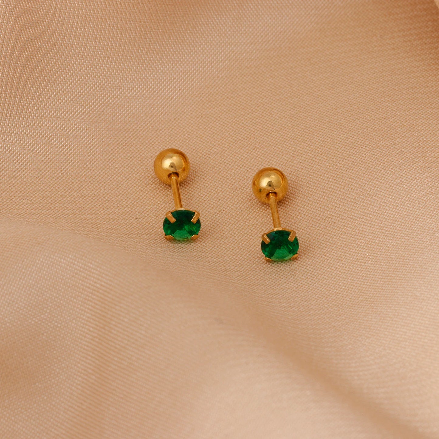 Fashion Green Color Zircon Small Hoop Earrings Women Geometry Butterfly Piercing Earring Wedding Korean Jewelry New Arrival 2023