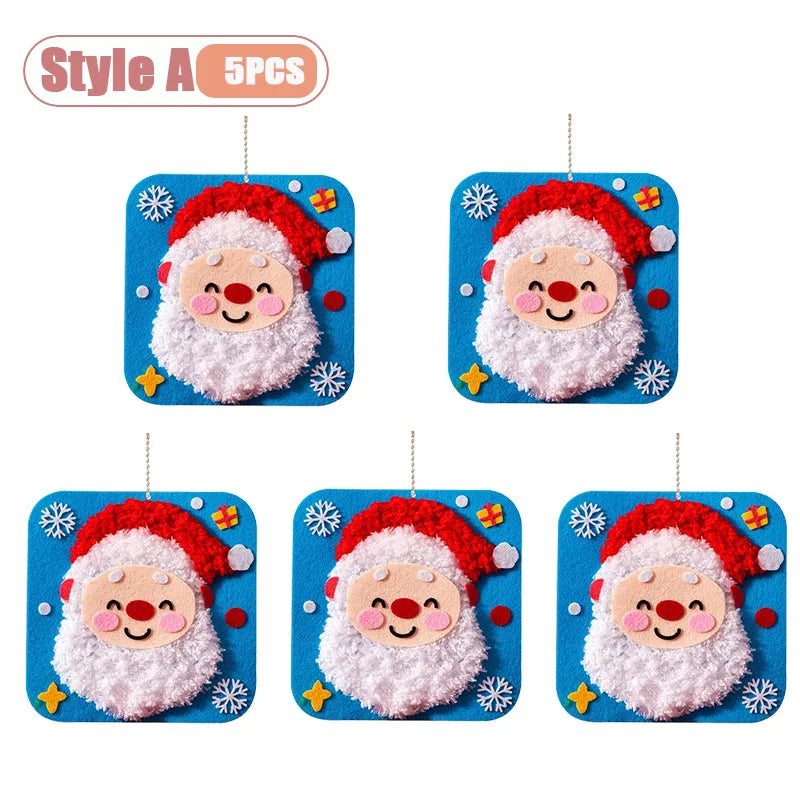 1-10PCS Christmas Gift DIY Felt Sewing Kit for Kid Handicraft Activity Preschool Toy Thread Painting Educational Craft Materials