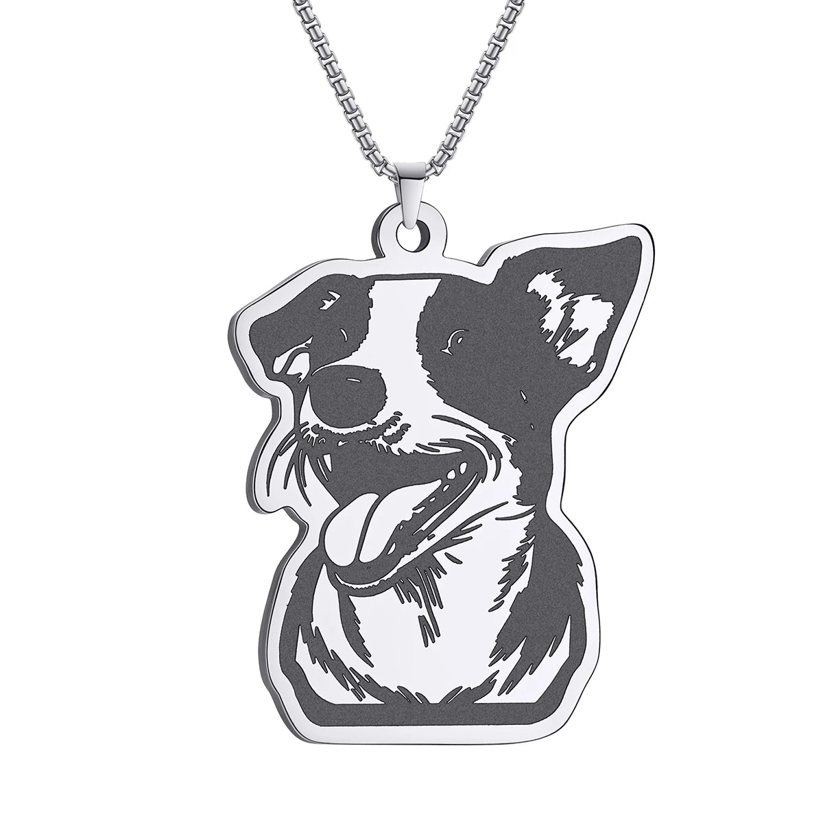 Kinitial Cute Dog Puppy Pendant Necklace For Women Men Stainless Steel Charm Necklace Wholesale Christmas Gift Jewelry