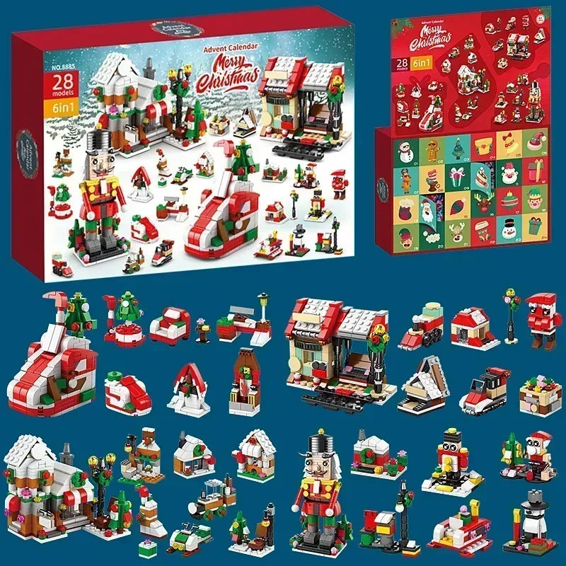 Christmas Advent Calendar Gift Box DIY Christmas Train Tree for Kids 24Days Countdown Calendar Box Surprise Party Christmas Gift
