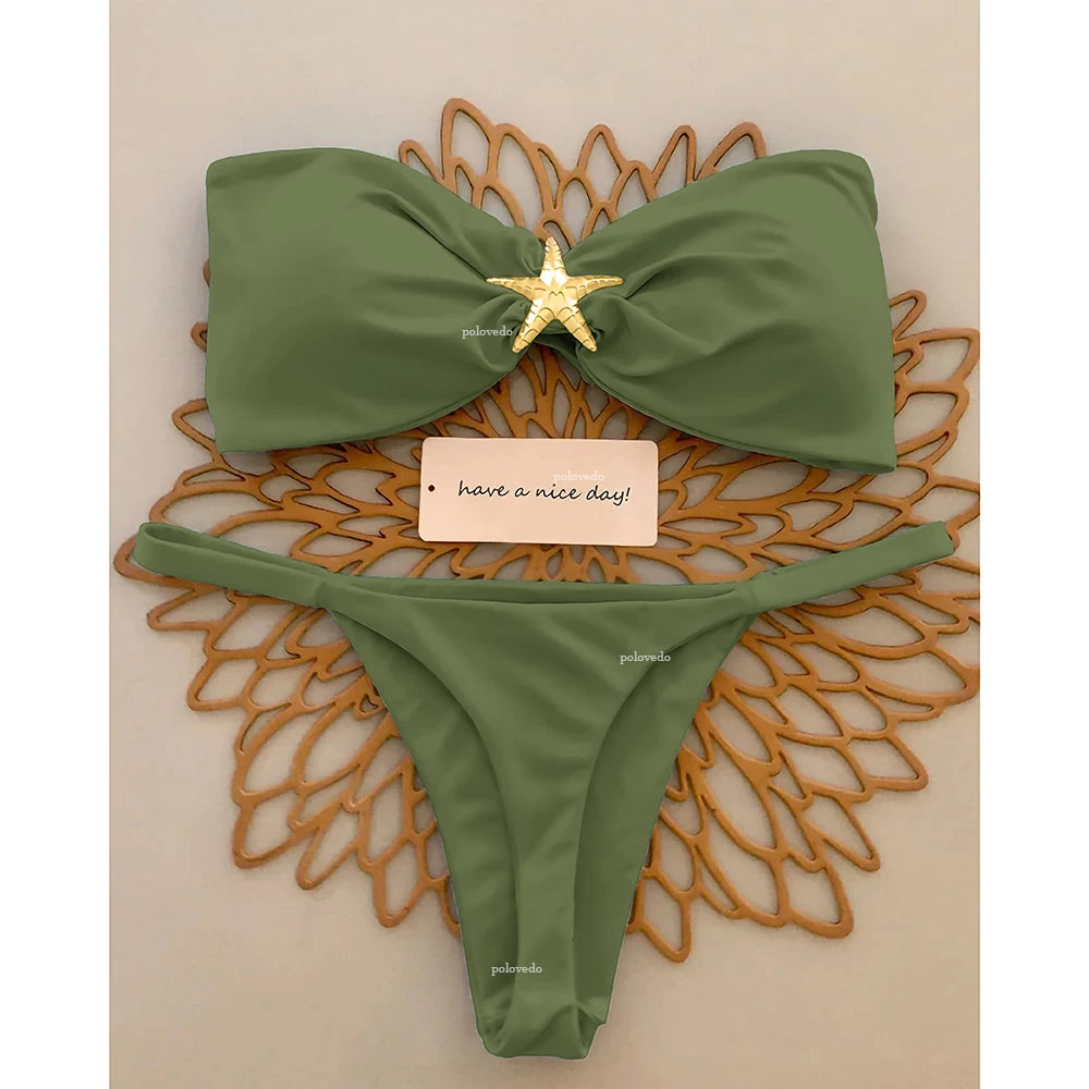 Push Up Bikinis 2025 Sexy Women Swimsuit Female Swimwear Micro Bikini Set Swimming Suit Beachwear Bandeau Brazilian Biquini