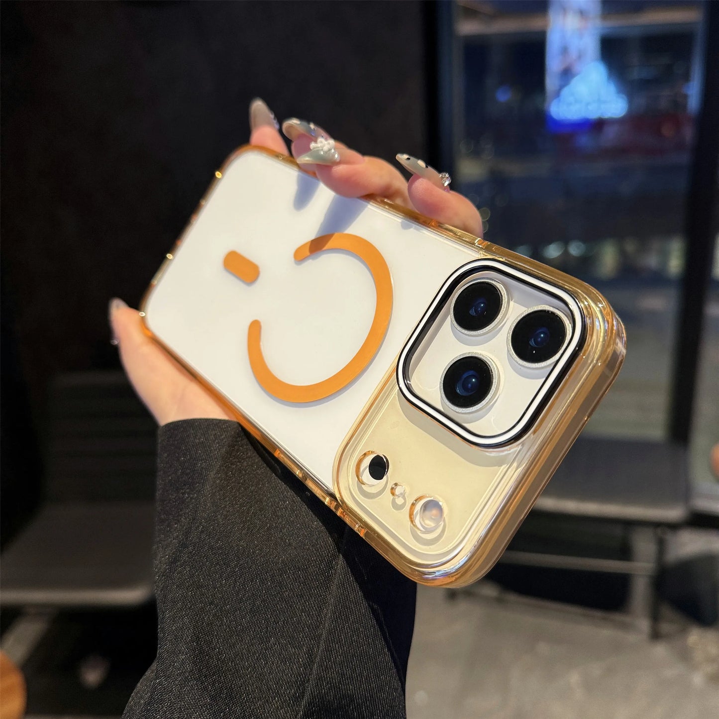 High Clear Acrylic Backplate Magnetic Phone case for iPhone 17 Air 16 15 14 Pro Max Integrated Touch Button PC Shockproof Cover