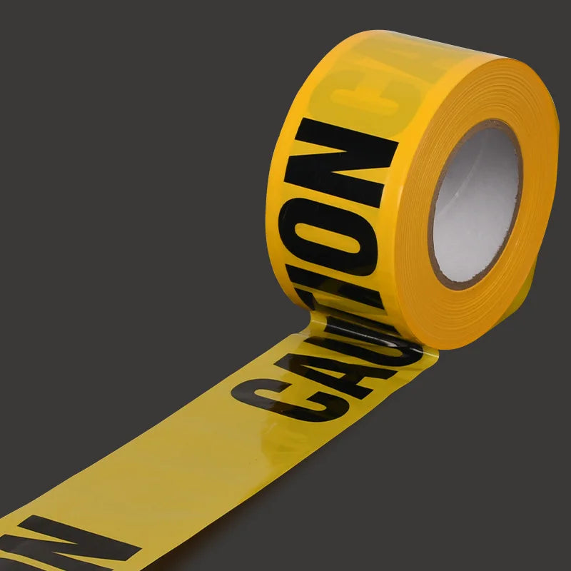 Halloween Yellow Isolation Warning Tape with Bold Danger Signs Durable Plastic Material for Yard Haunted House Party Decoration