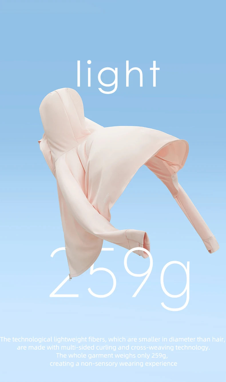 OhSunny Women Clothing Anti-UV Coats Hooded Sun Protection with Strip Loose Breathable Long Sleeve Sport Cycling Clothes