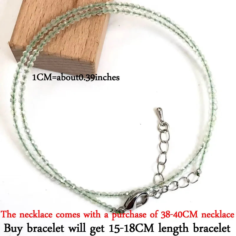 2-3mm Natural Stone Beaded Necklace Handmade Mini Tourmaline lapis crystal Energy Healing Female Bracelet for Women Jewelry Gift