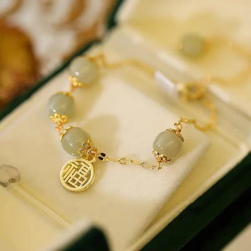 Natural White Opal Lucky Wealth Gelang Bracelet Beaded Bracelet Charm Lucky Wealth Bracelet for Men and Women Trendy Jewelry