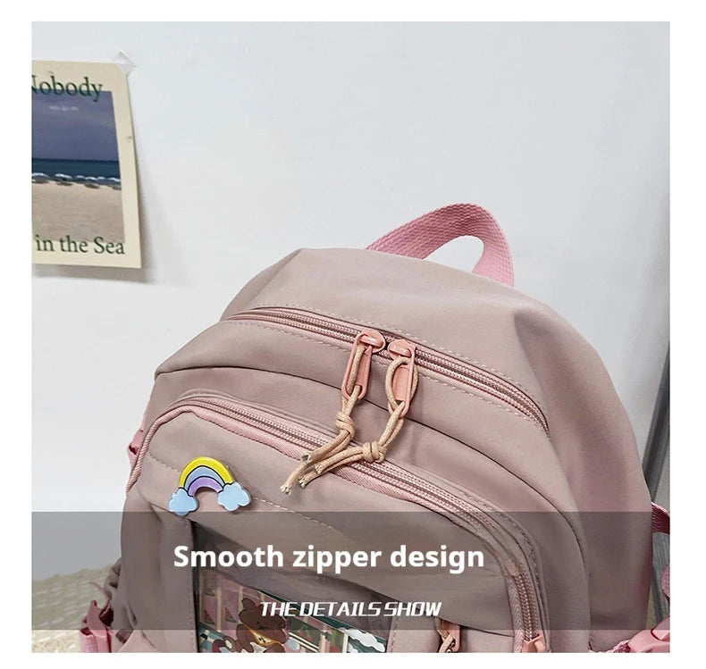 Fashion Schoolbag Large Capacity High School Female Backpack Daily Leisure Bags 2023 Shoulder Adjustable Backpack