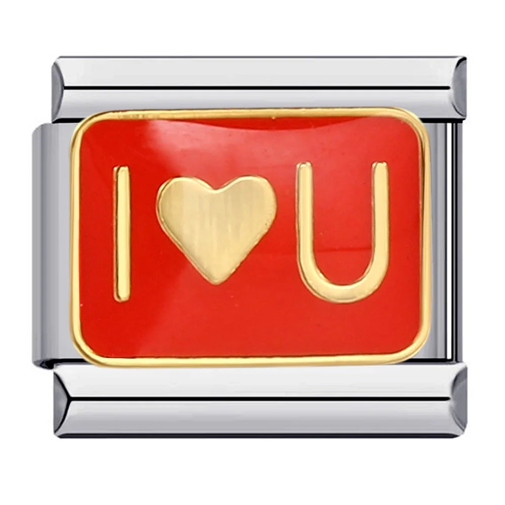 Rainbow Love Smile Italian Charm Bracelet Stainless Steel Elastic Hand Chain Link Making DIY Jewelry Gifts For Women Men Bangle