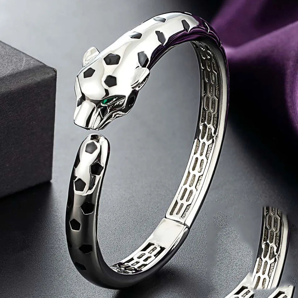 Zlxgirl Green Eye Jet leopard pendant with Earrings Jewelry Set AAA micro pave cubic zircon copper necklace sets fashion jewelry
