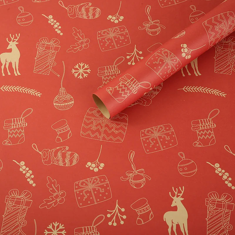 75x50cm Christmas Gift Wrapping Paper DIY Craft Paper Bag Gift Decoration Birthday New Year Party Wedding Gift Packaging Papers