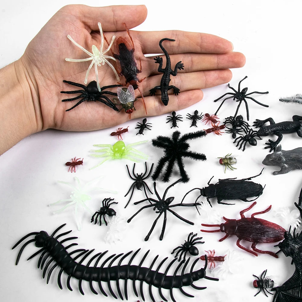 Realistic Plastic Fake Bug Trick Toys Insects Halloween Prank Toy Cockroaches Spiders Worms Kids April Fool's Day Prank Gifts