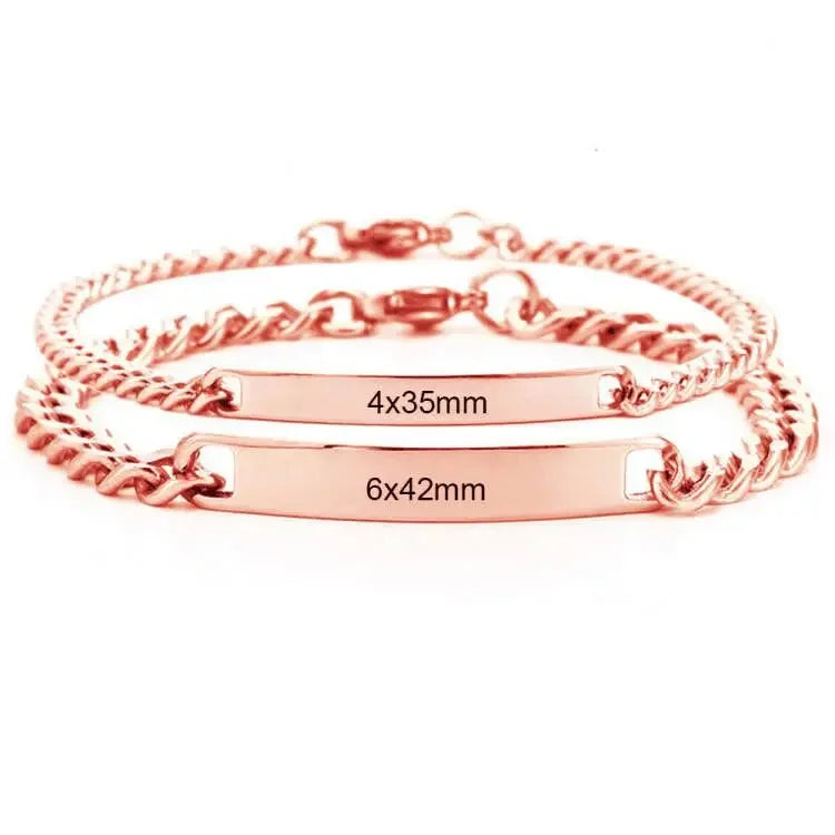 2pcs/set Customized Name Bracelet Made of Stainless Steel Couple Gift Included Jewelry Box Supports Dropshipping 2025 Hot
