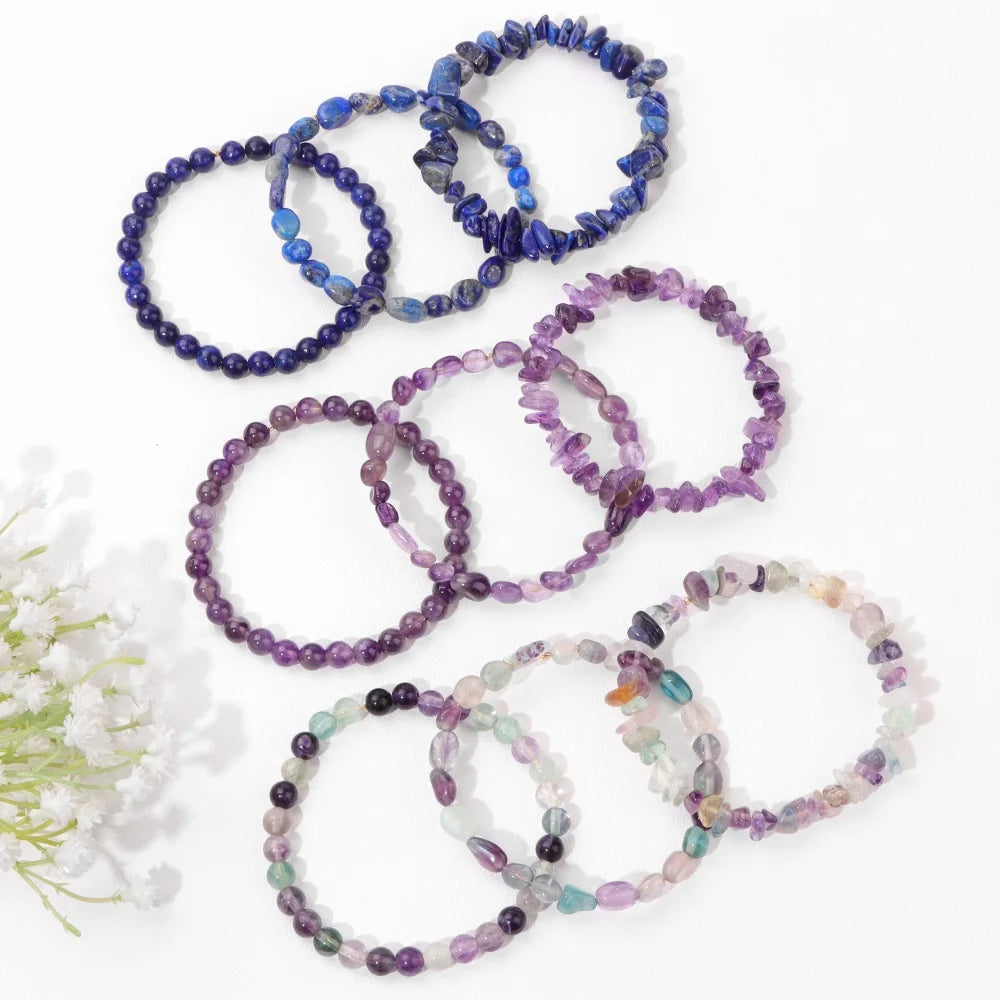 Natural Labradorite Bracelets Set For Women Men 3Pcs Gray Moonstone Bracelets Handmade Energy Stone Bangles For Female Jewelry