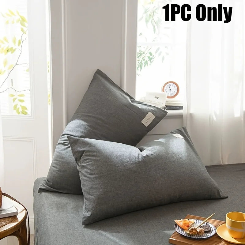 Christmas gift 1pc Luxurious 100% cotton Brushed Twill Weave Pillowcase, Envelope Closure, Soft Cozy Bed Pillow Cover, 48x74cm