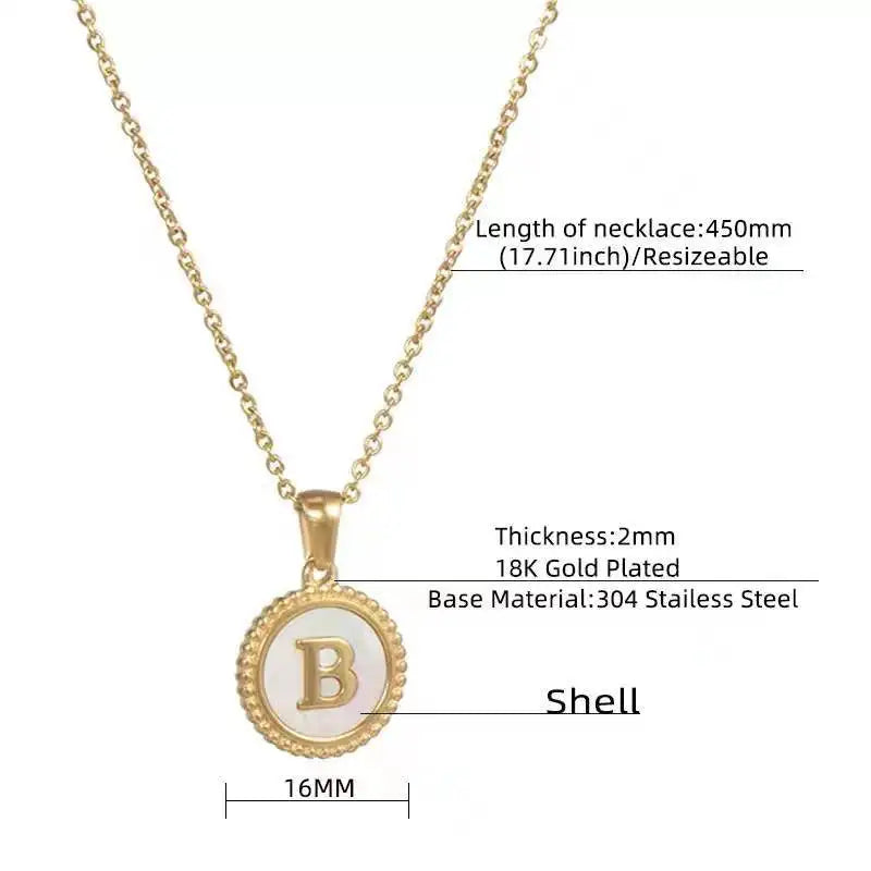 CARLIDANA Chunky 18k Gold Plated Bubble Letter Pendant Necklace Large Hollow PVD Gold Plated Initial Letter Necklace for Women