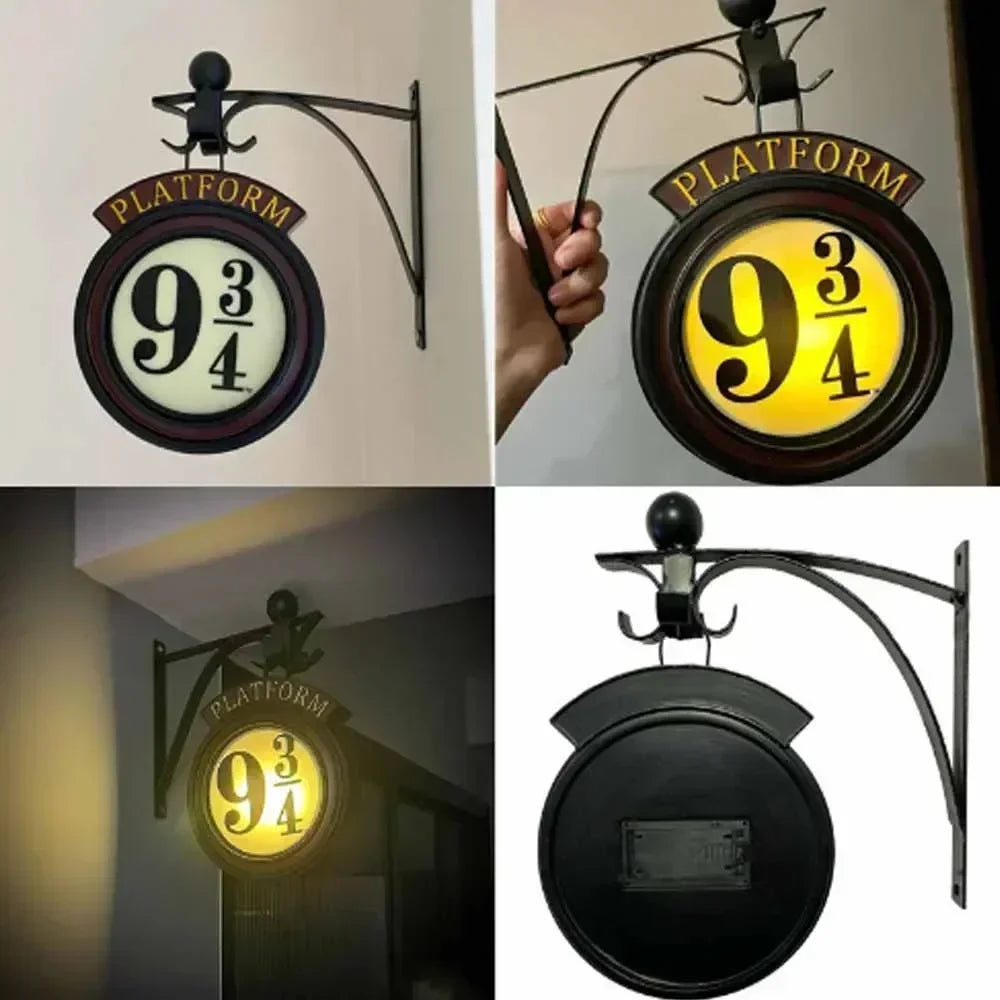 Potters 9 3/4 Digital Night Light Toy Scene Decoration Halloween Party Academy Station LED Magic Wall 3D Light Children's Gift