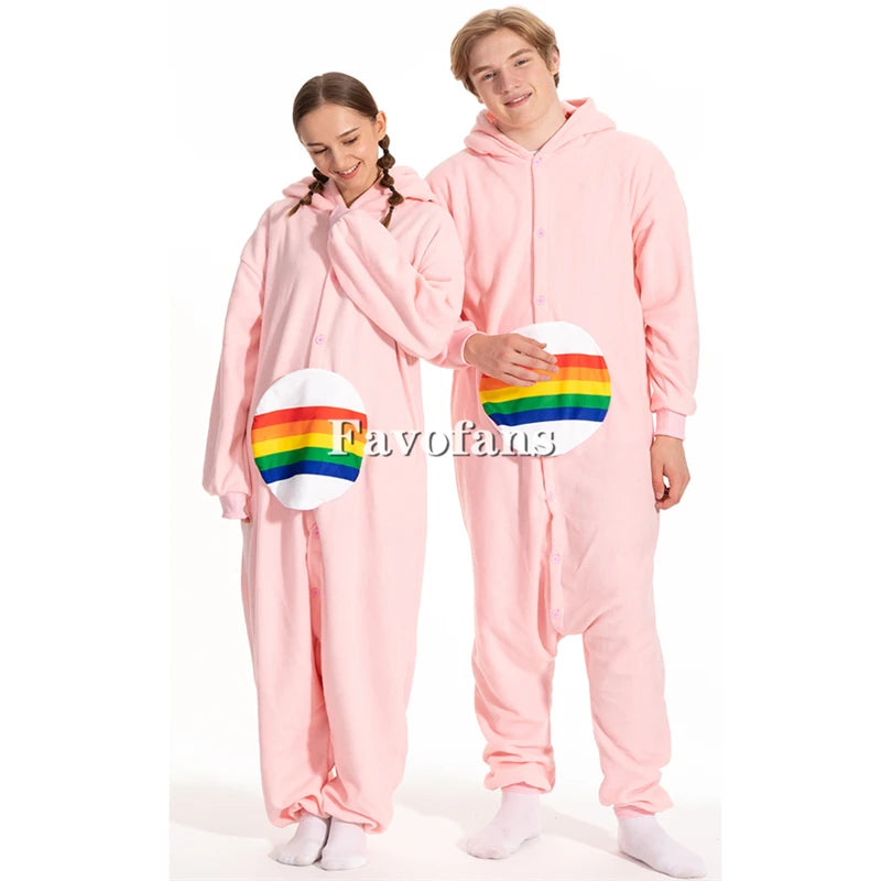 Favofans Animal Kigurumi Adults Women Bear Onesies Pajamas Halloween Costumes Cosplay Jumpsuit Christmas Gift