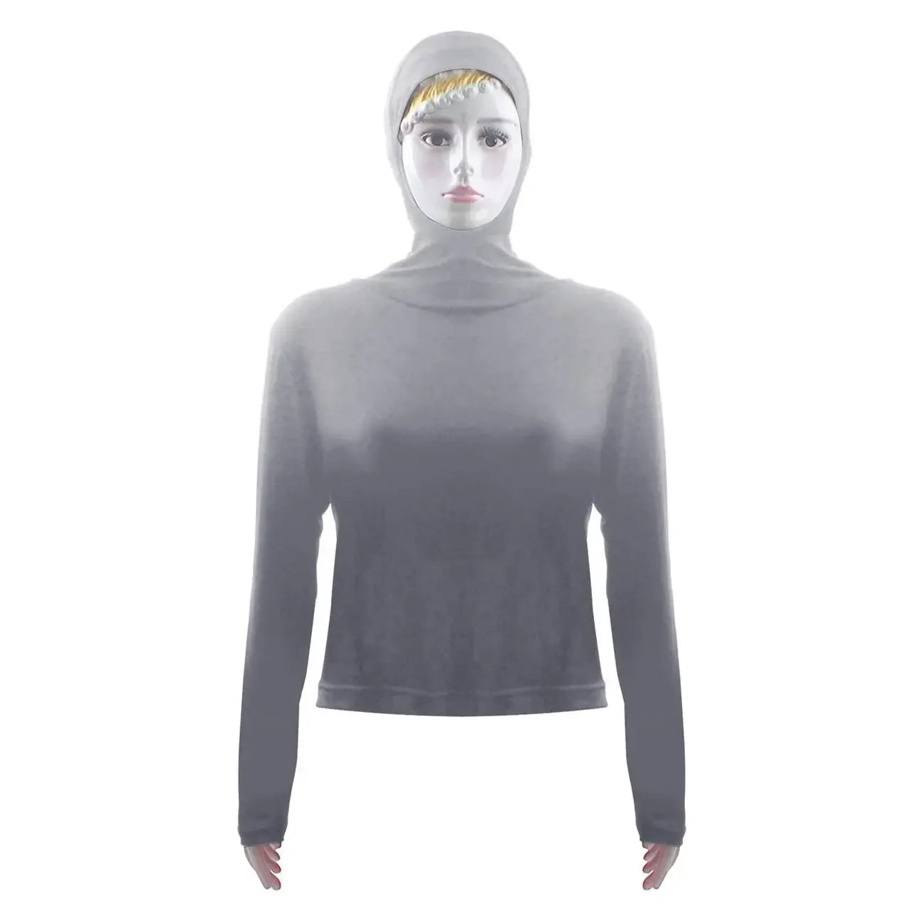 Summer Women Long Sleeve Hooded Top Shirt Sun Protection Tops Tee Stretch Swim Plain Hooded Pullover Tops Sunscreen Swim Wear