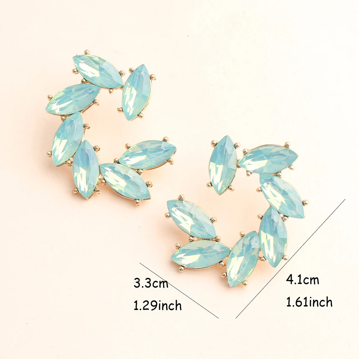 Elegant Tree Shape Acrylic Opal Stone Stud Earrings Statement Women Piercing Earrings 2019 New Trendy Jewelry Gift