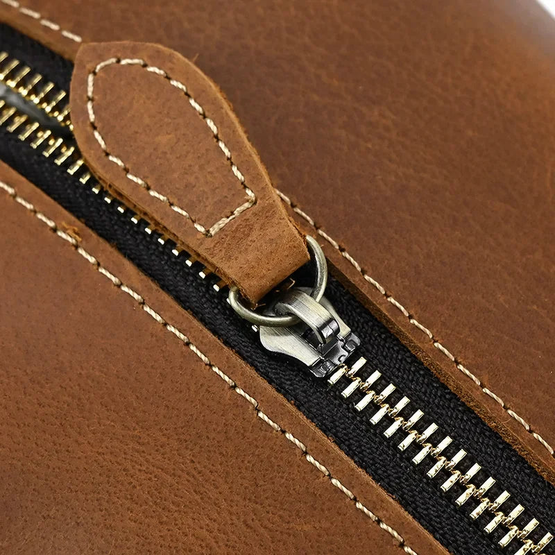 Fashion High Quality Small Travel Bag Crazy Horse Leather Travel Wallet Storage Bag Washing Make Up Bag For Travel toiletry