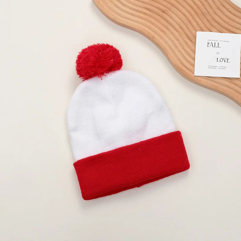 2pc Halloween Cosplay Funny Beanie Hat and Gloves, Character Park Knit Hat Winter Christmas Costume Accessories