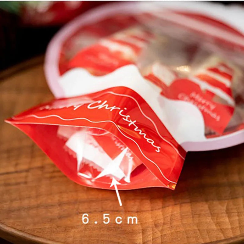 LBSISI Life 25pcs Ball Shape Christmas Gift Bag For Candy Chocolate Cookie Nougat Biscuit Packing Gift Tree Santa Zipper Bags