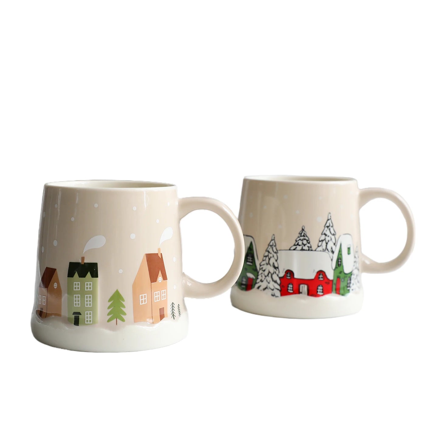 Creative Christmas Gift Idea - 350ML Adorable Ceramic Mug with Coaster Set for Coffee & Tea, High Aesthetic Home Office Cup