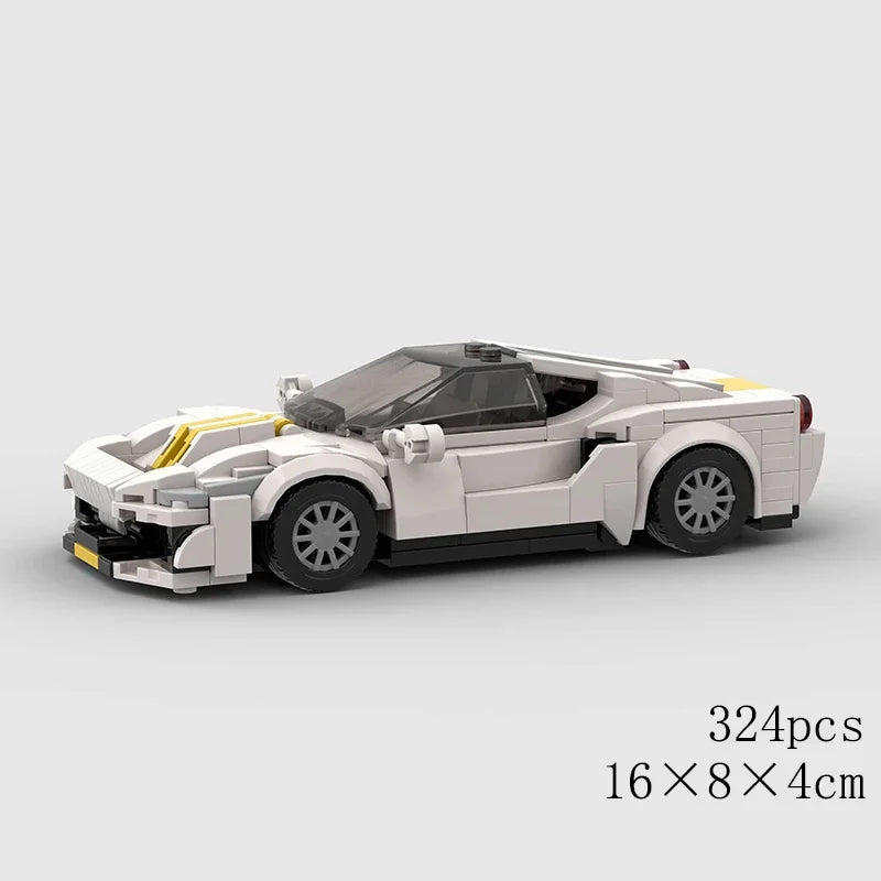 MOC Car Speed R34 488 Pickup R32 Racing Vehicle Model Building Block Super Race brick Christmas Gift City Technical rally sport