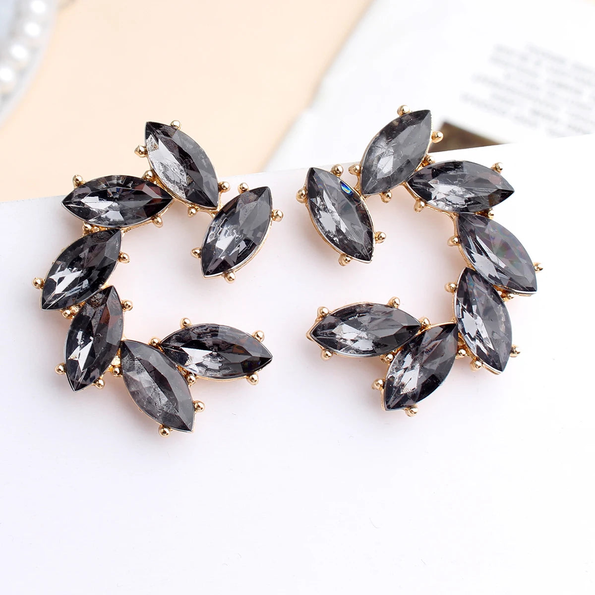 Elegant Tree Shape Acrylic Opal Stone Stud Earrings Statement Women Piercing Earrings 2019 New Trendy Jewelry Gift