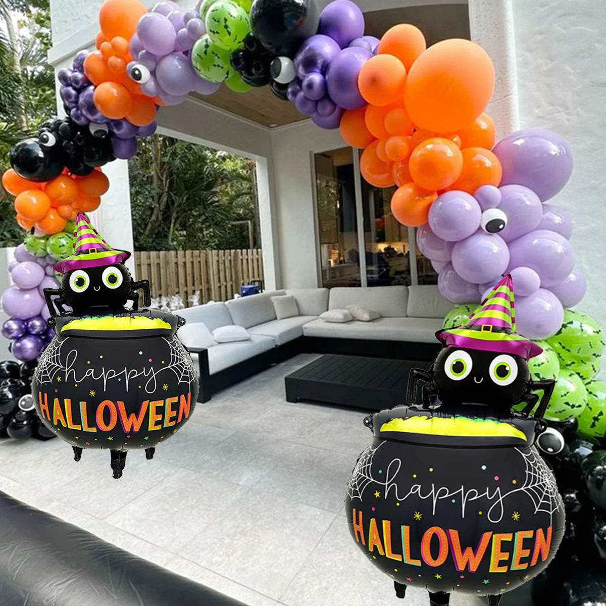 1pc/2pcs Halloween Spider Medicinal Pot Balloon for Halloween party, birthday party.horror and weird atmosphere decoration