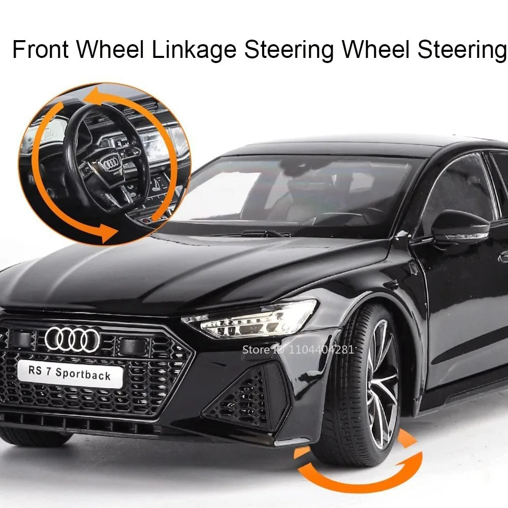 1:18 RS7 Range Rover Alloy Car Model Diecast Toy Sound Light 6 Doors Opened Shock Absorption Miniature Vehice Kid Christmas Gift