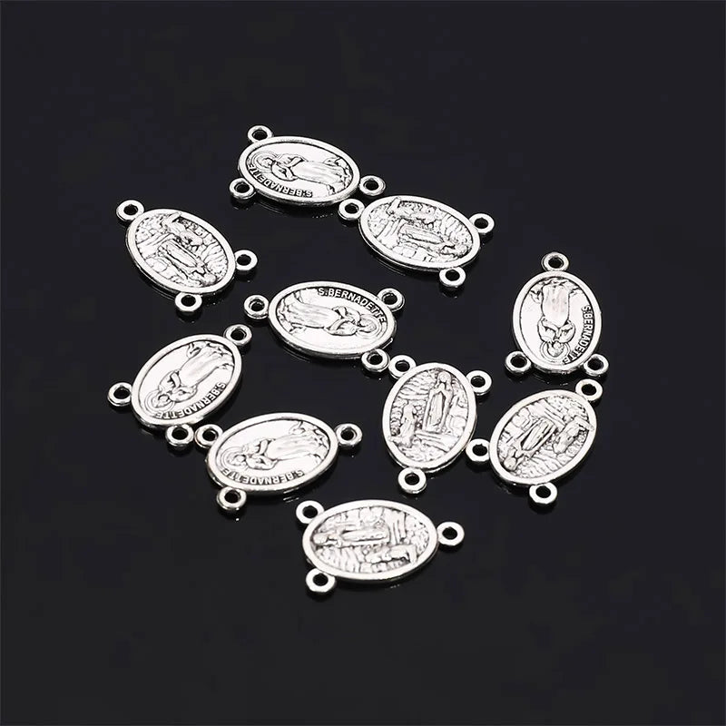 A variety of Christian retro little Virgin Mary connector Spirit Holy Jesus Father Anthony pendant cross bracelet connector 10