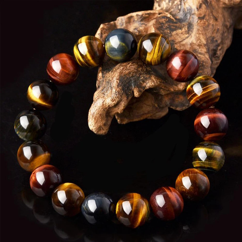 Couple Beaded Bracelet Natural Double Rainbow Obsidian Bead Bangle for Women Reiki Healing Loves Jewelry Valentine's Day Gift