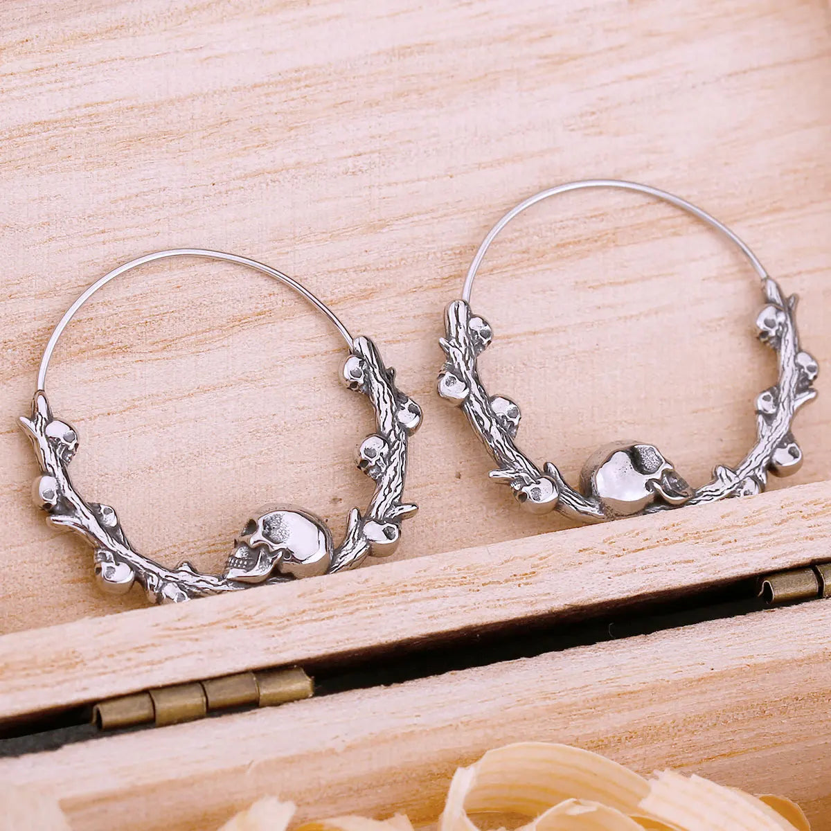 New Design Viking Skull Hoop Earrings Creative Fashion Stainless Steel Men and Women with The Same Earrings Jewelry Accessories