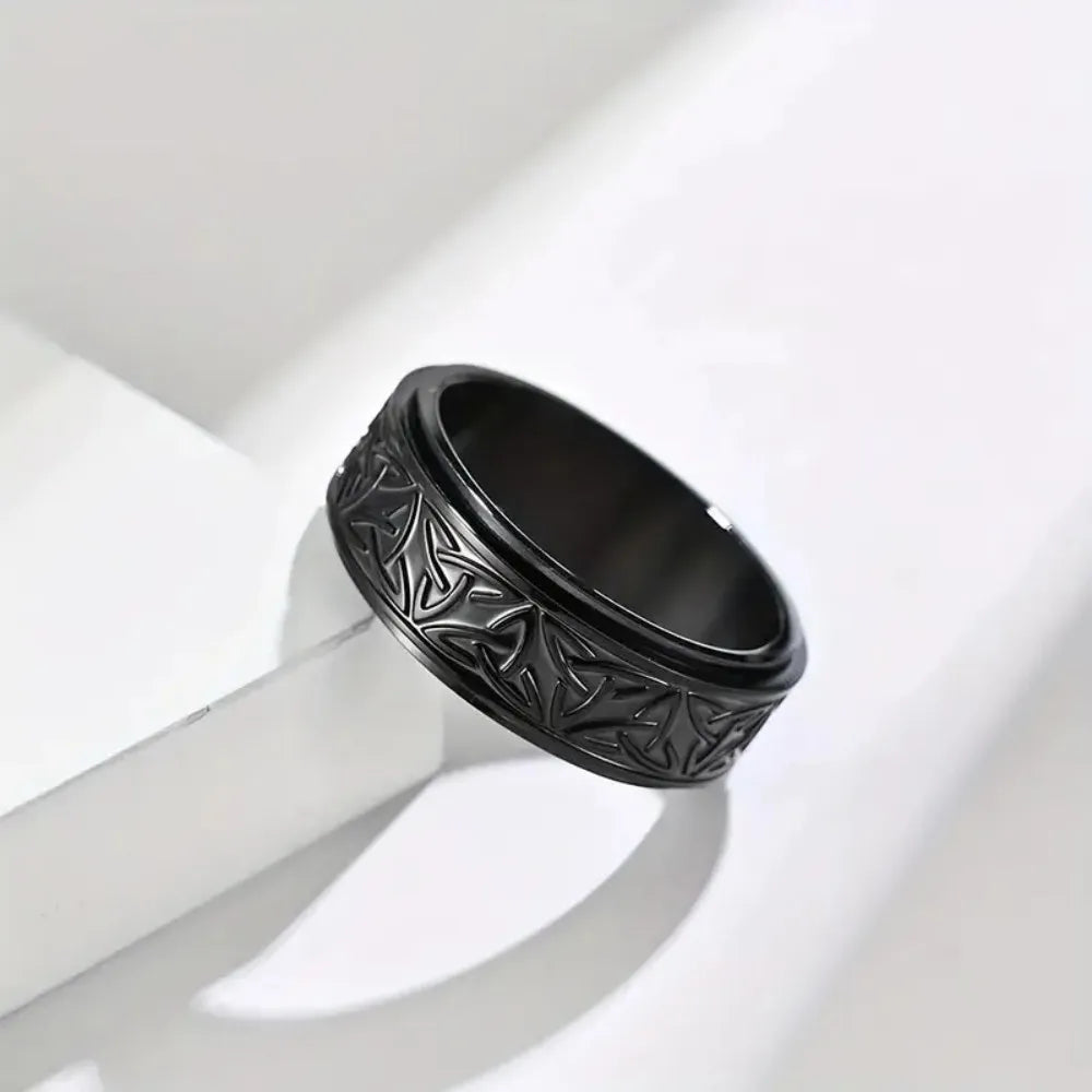 Viking Dragon Stainless Steel Anti Stress Rings Men Fidget Spinner Free Shipping Anti Anxiety Relaxing Rotating Ring Anillo