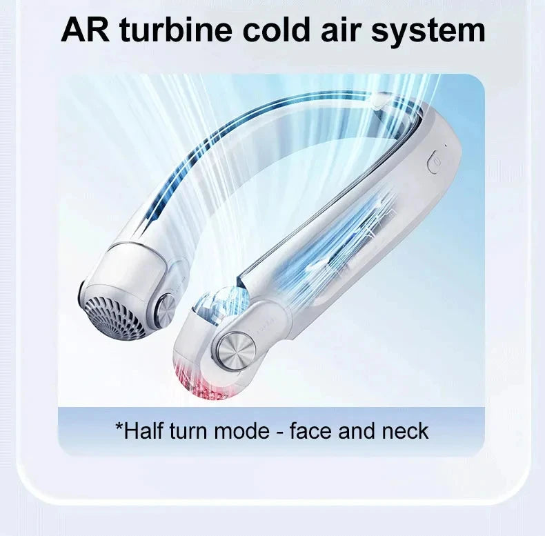 Portable Neck Hanging Fan With Usb Charging Adjustable Bladeless Turbofan Bladeless Student Dormitory Home Outdoor Cooling