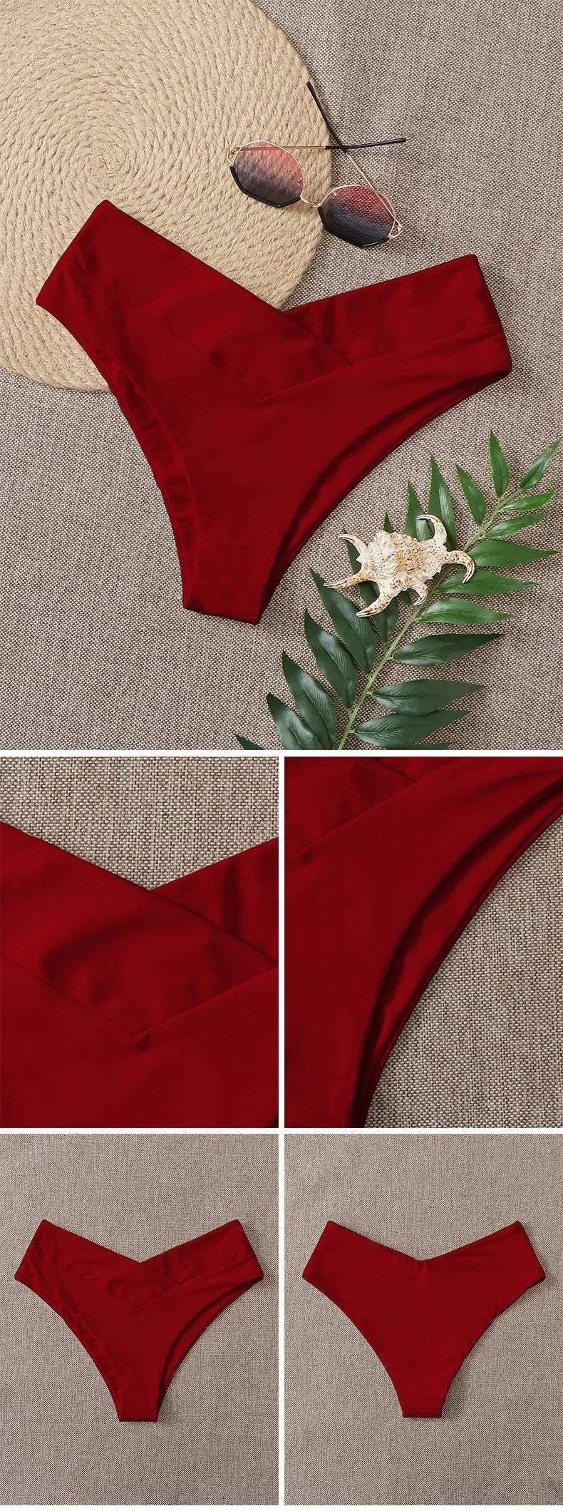 Bikini Bottoms Fashion Women Swimsuit High Waist Thong Swimwear Trunks Bikinis Top Brazilian Pants Bathing Suit Bottom Beach