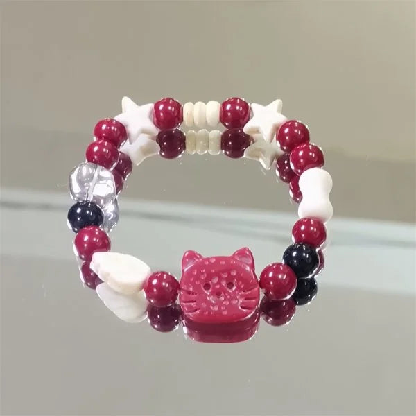 Handmade Ceramic Star Cat Bracelet Cartoon Korean Style Fresh Bracelet Jewelry Accessories Bead Cute Bead Bracelet Women