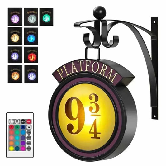 Potters 9 3/4 Digital Night Light Toy Scene Decoration Halloween Party Academy Station LED Magic Wall 3D Light Children's Gift