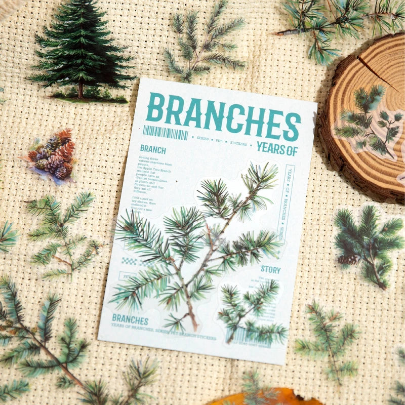 30pcs Plants Flowers Branches leaves Decorative PVC Stickers Scrapbooking Label Diary Stationery Album Phone Cup Journal Planner