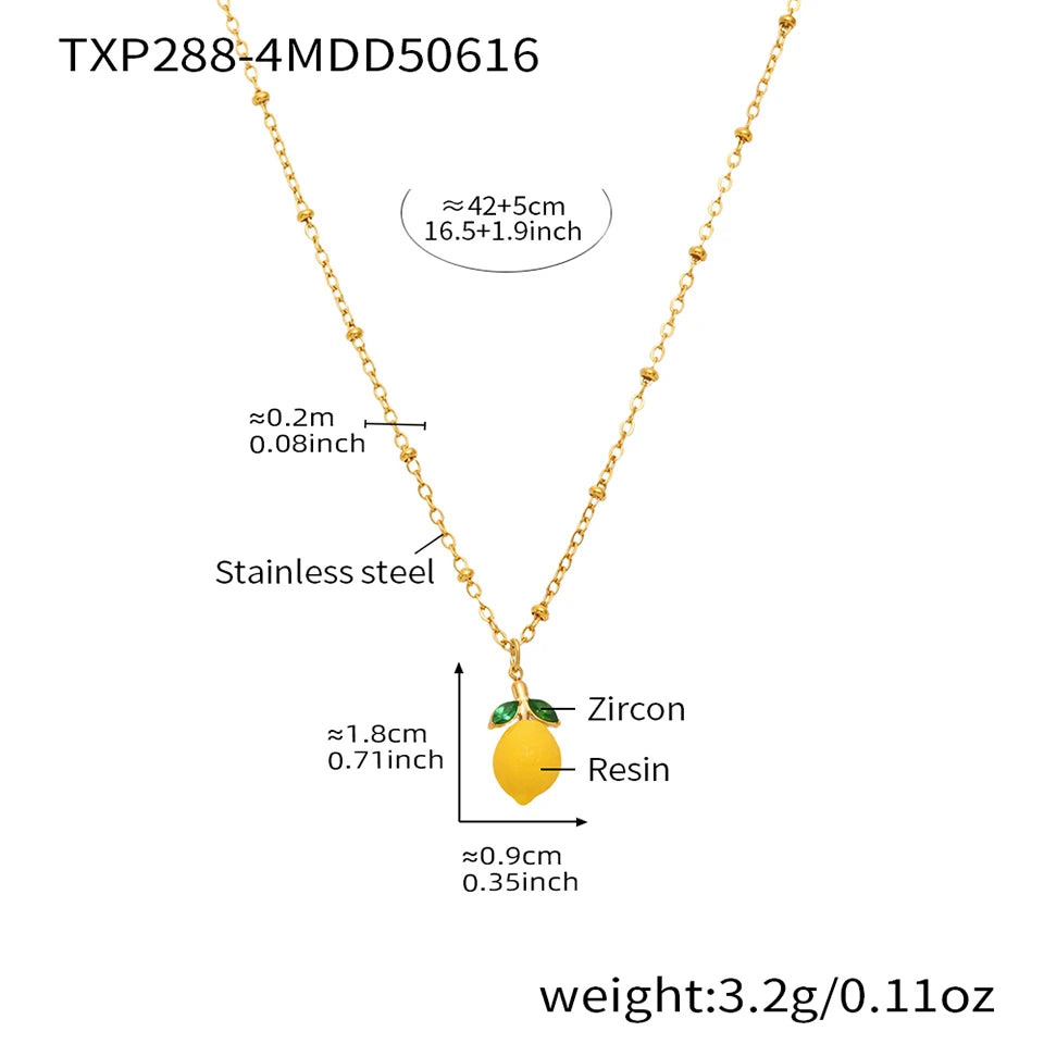 Shell Beads Bracelet With Multi Lemon Charms For Women Handmade Beaded Bracelets Matching Earrings Necklace Cute Jewelry Sets
