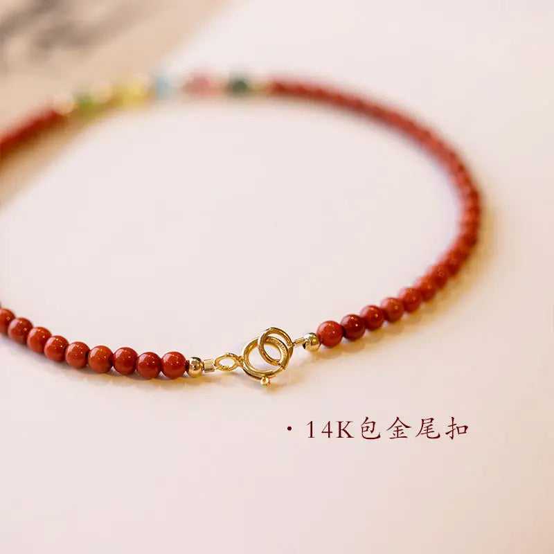 Natural South Red Agate Attract Wealth Red Bracelet Women's Superfine Tourmaline HandString Solicit wealth Money drawing Fortune